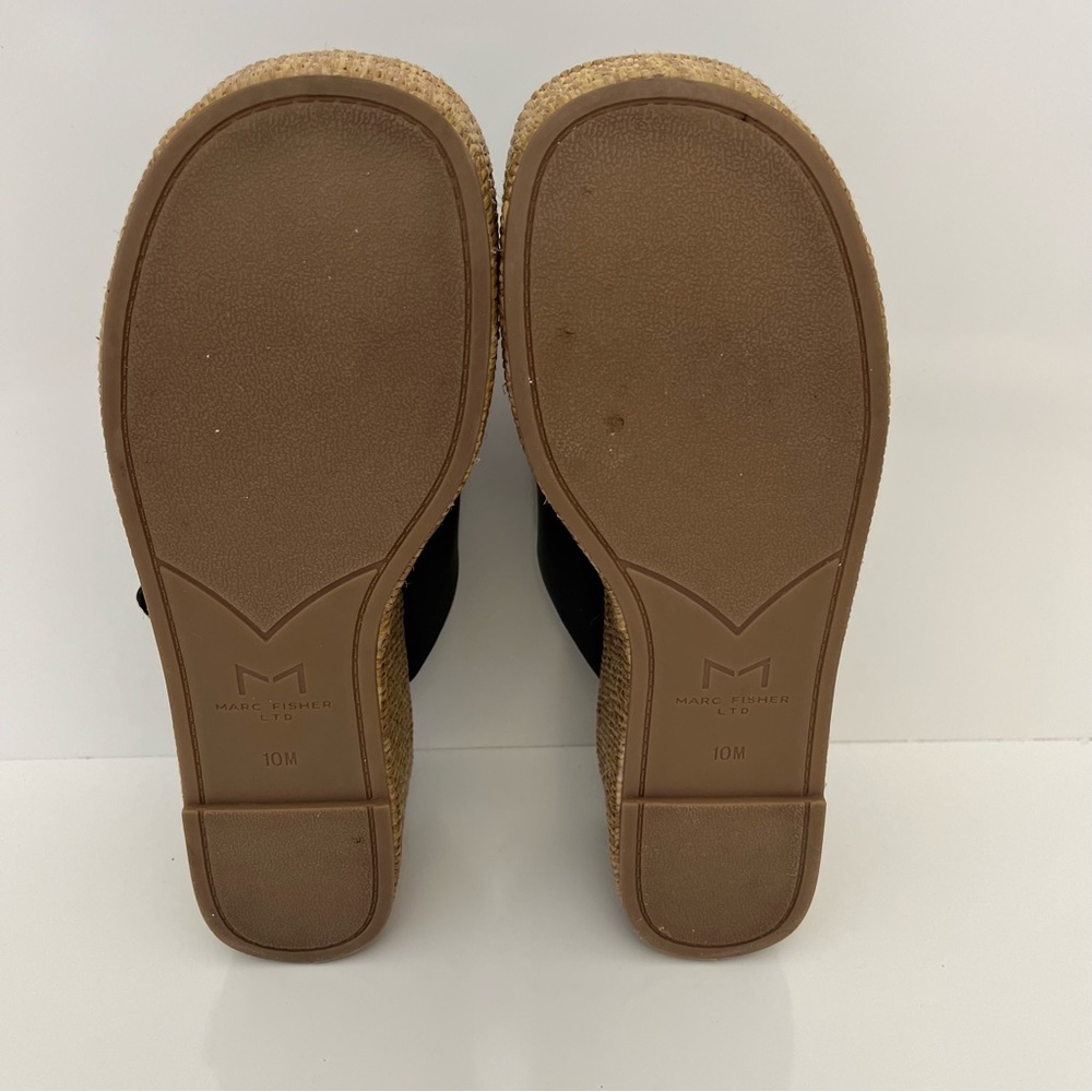 MARC FISHER Palery Platform Raffia Slide Sandal in Black NEW - Picture 13 of 13